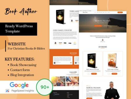 Book Author Website Template For Christian Books & Bibles