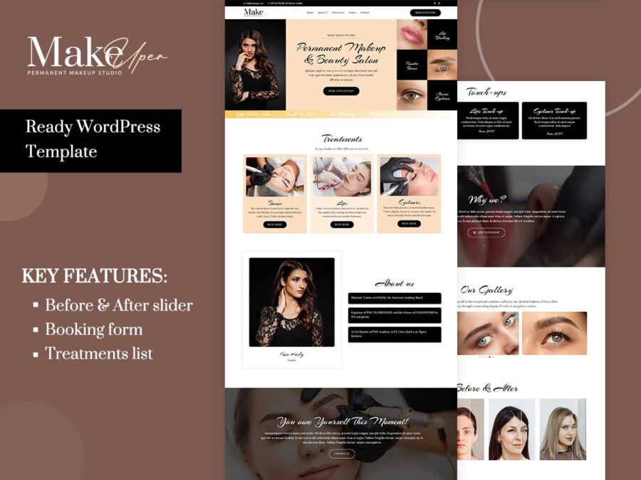 Health and Beauty Website Template - Makeuper