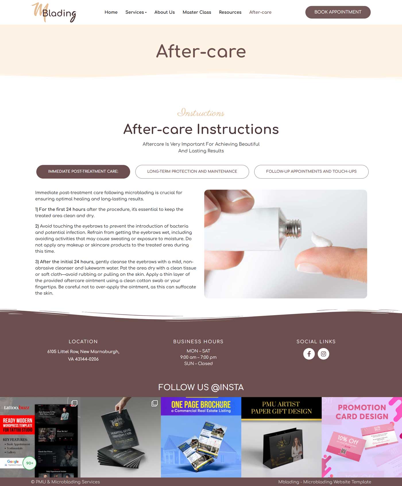 Beauty Salon WordPress Theme for PMU Artist or Salon