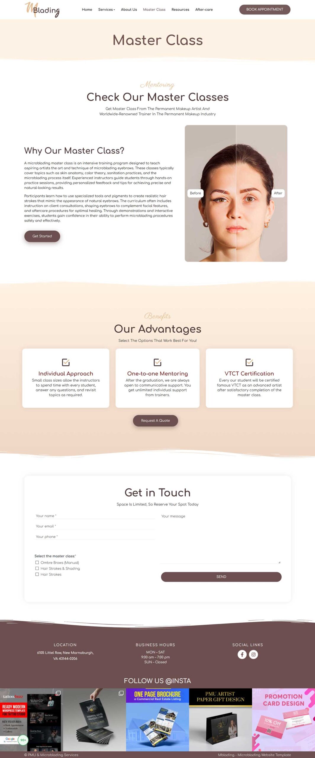 Beauty Salon WordPress Theme for PMU Artist or Salon