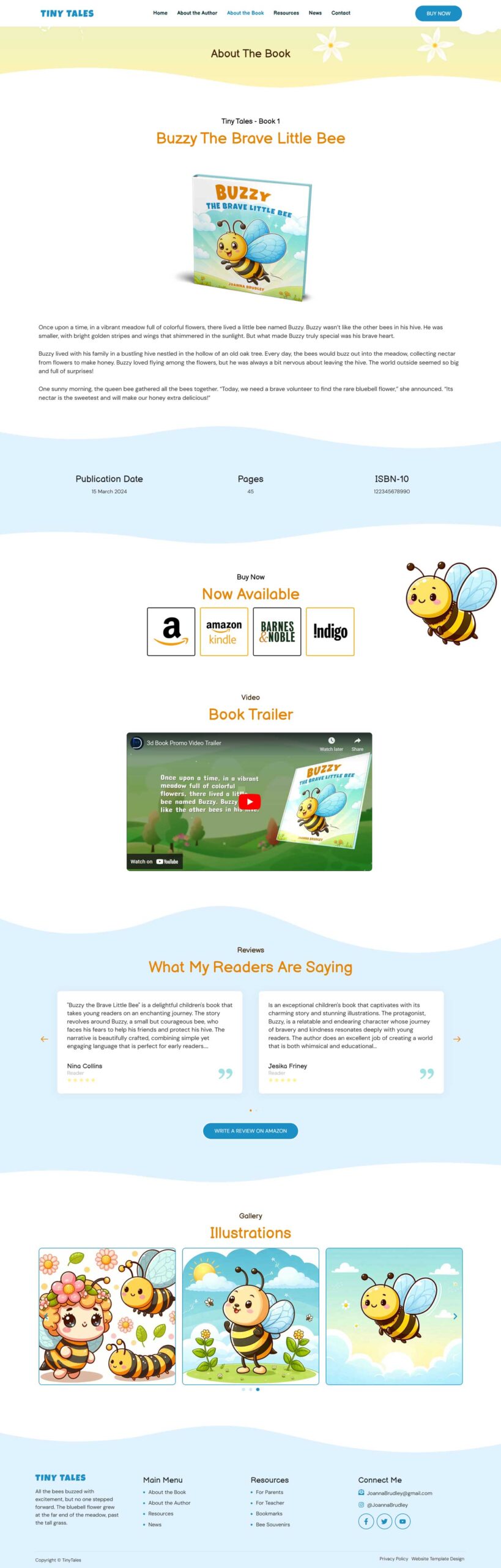 Book Author Website Template for Children's Book | WordPress Theme for Children's Book Author