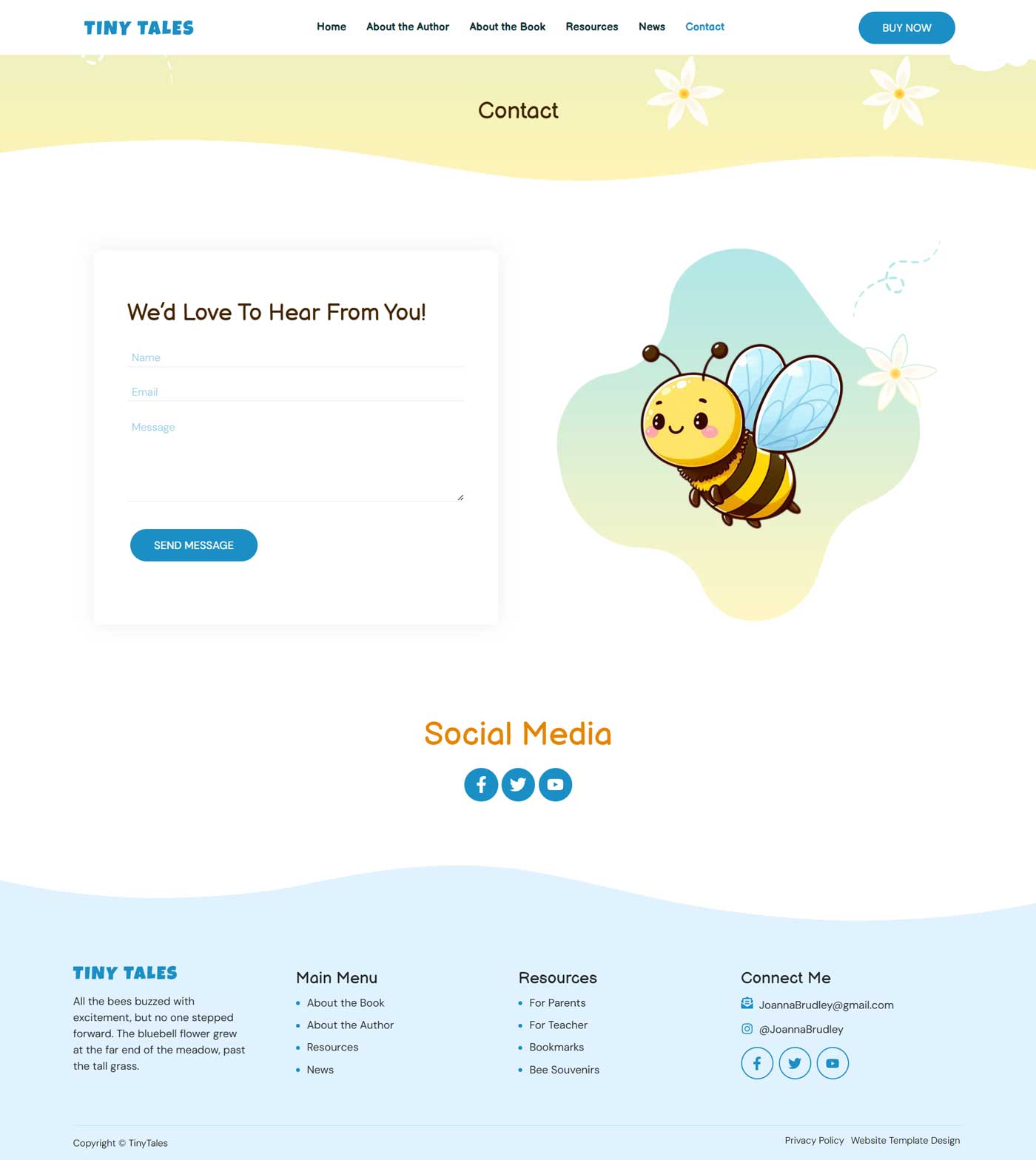 Book Author Website Template for Children's Book | WordPress Theme for Children's Book Author