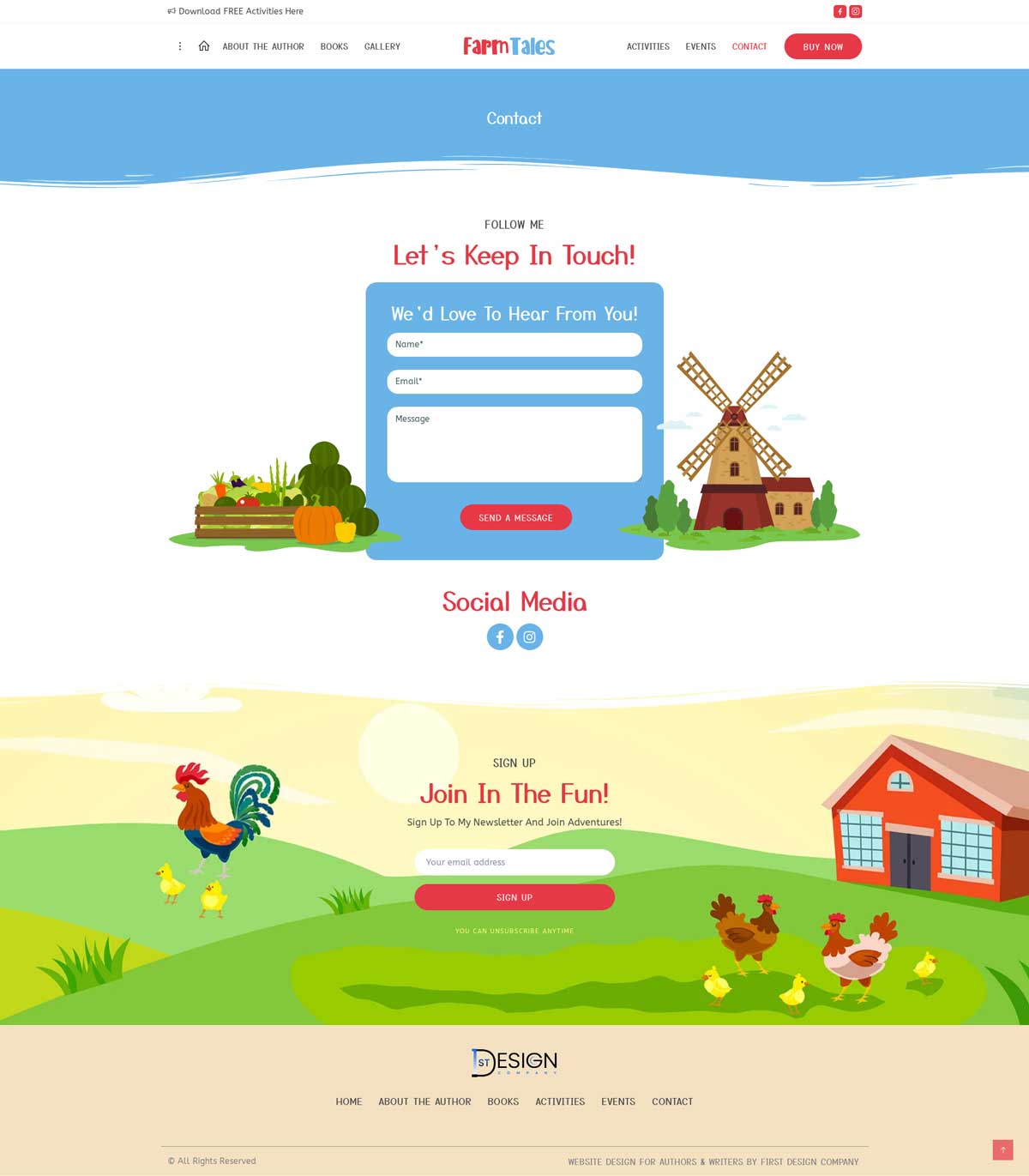 Book Author Website Template for Kids Book Author | WordPress Theme for Children's Book Writer - FarmTales