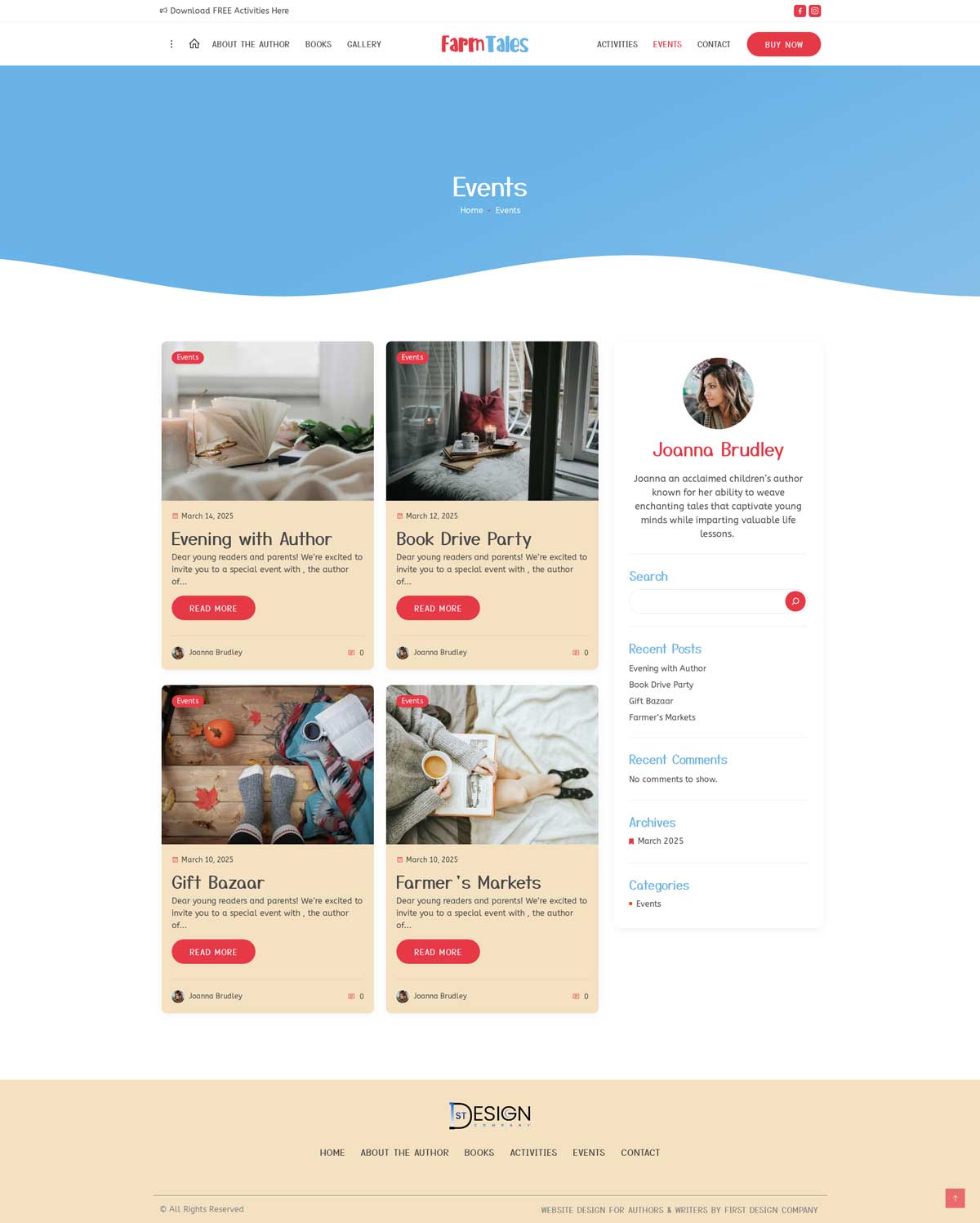 Book Author Website Template for Kids Book Author | WordPress Theme for Children's Book Writer - FarmTales